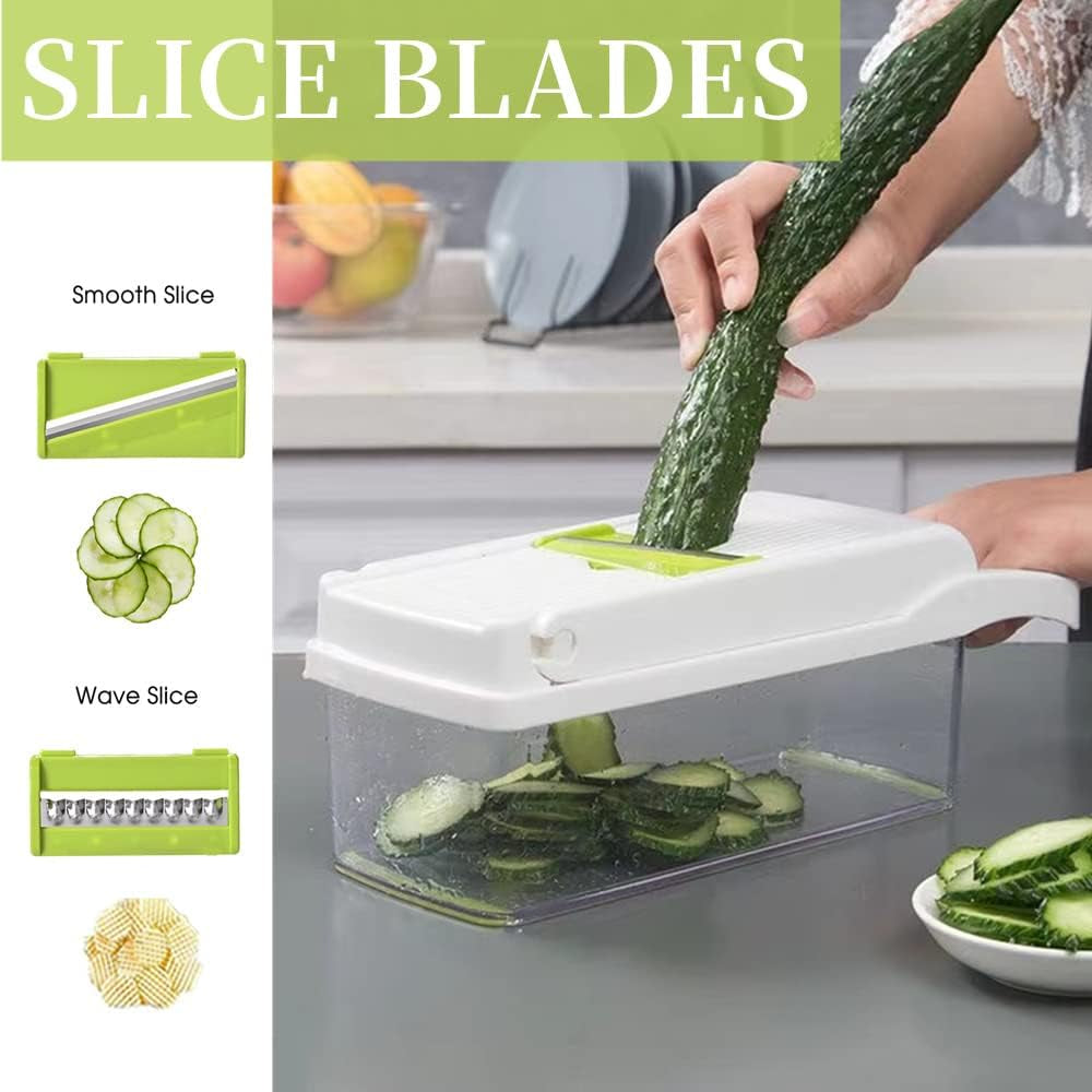 Fruit & Vegetable Chopper, Onion Chopper, Mandolin Slicer, Kitchen Multifunctional Vegetable Cutter, Vegetable Slicer, Vegetable Chopper with Container, Egg White Filter