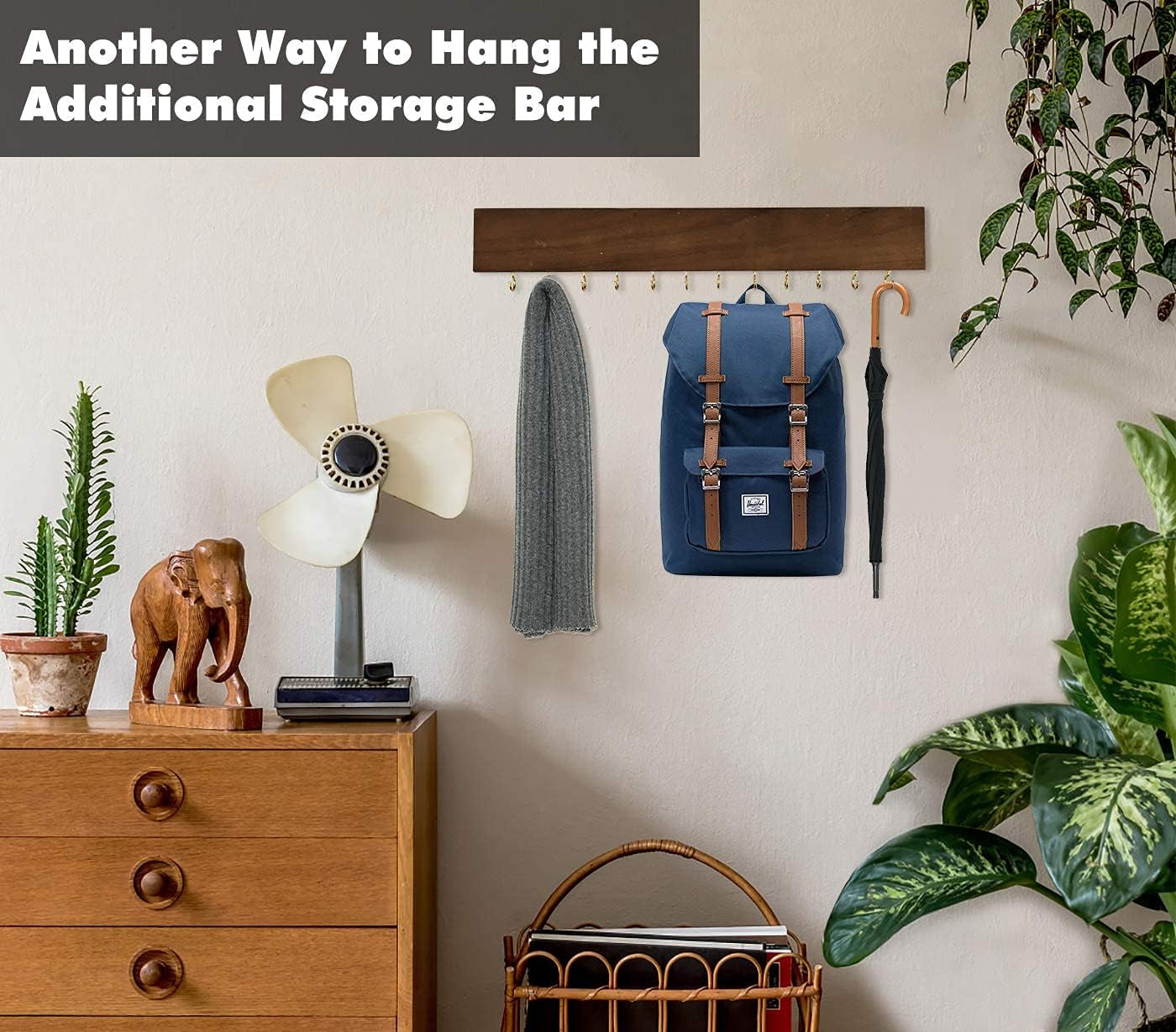 Wall Jewelry Organizer Wall Mounted Necklace Holder Hanging Earring Organizer Wooden Mirror Jewelry Cabinet Makeup and Jewelry Organizer Bracelet Holder Vintage Ring Necklace Holder - Brown