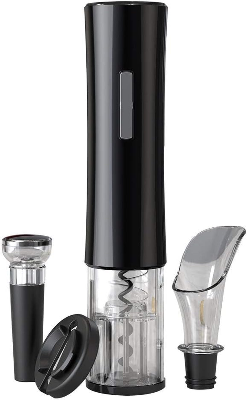 Electric Wine Opener Set, Battery Wine Opener Kit, Wine Bottle Opener, Electric Corkscrew, Wine Puller, Wine Screwpull, Uncorker, Cork Extractor (Combo 6-Black)