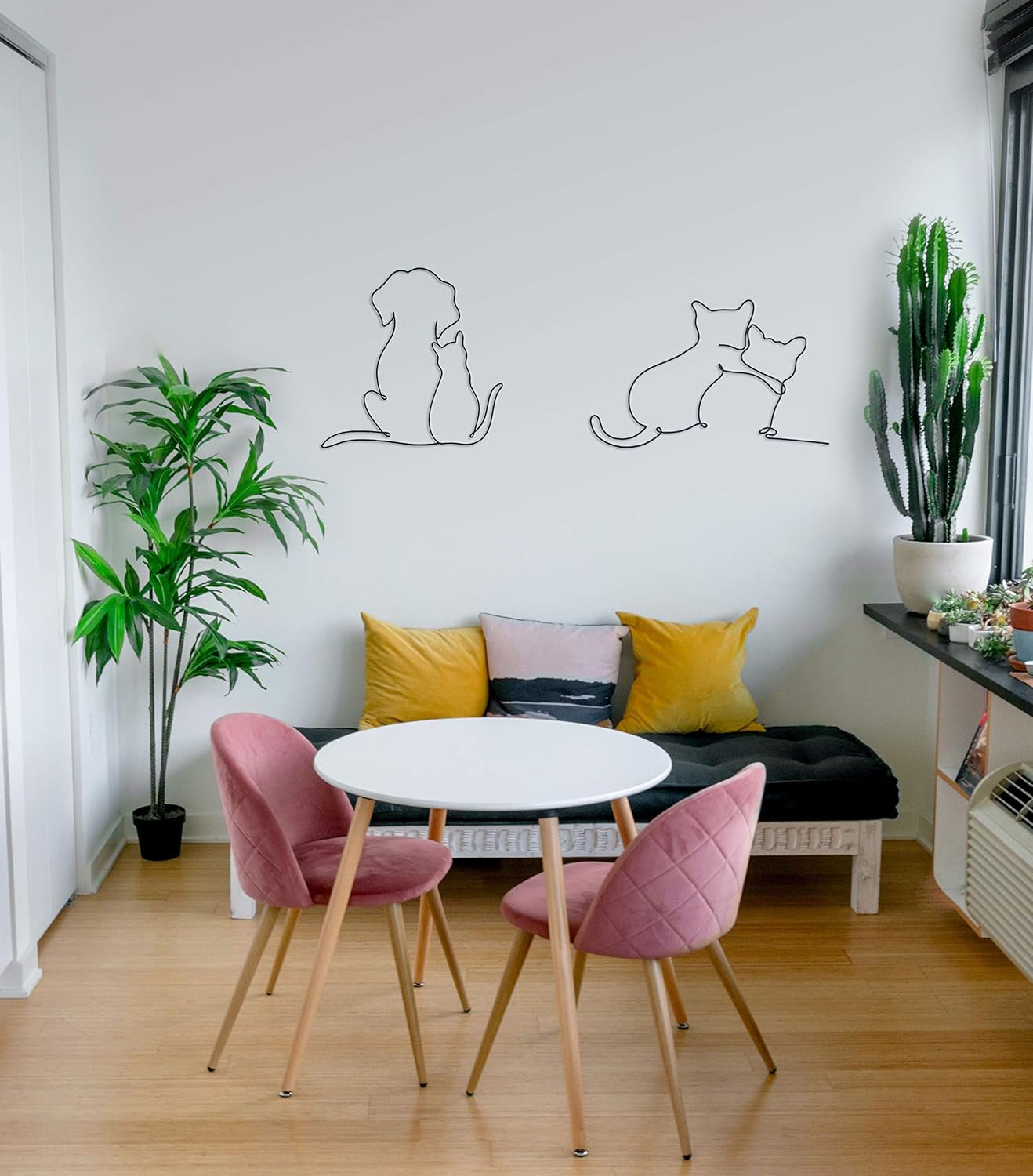 Metal Dog Wall Decor | Dog & Living Room Wall Art | Minimalist Room Decor (Sleeping Labrador) (Love)