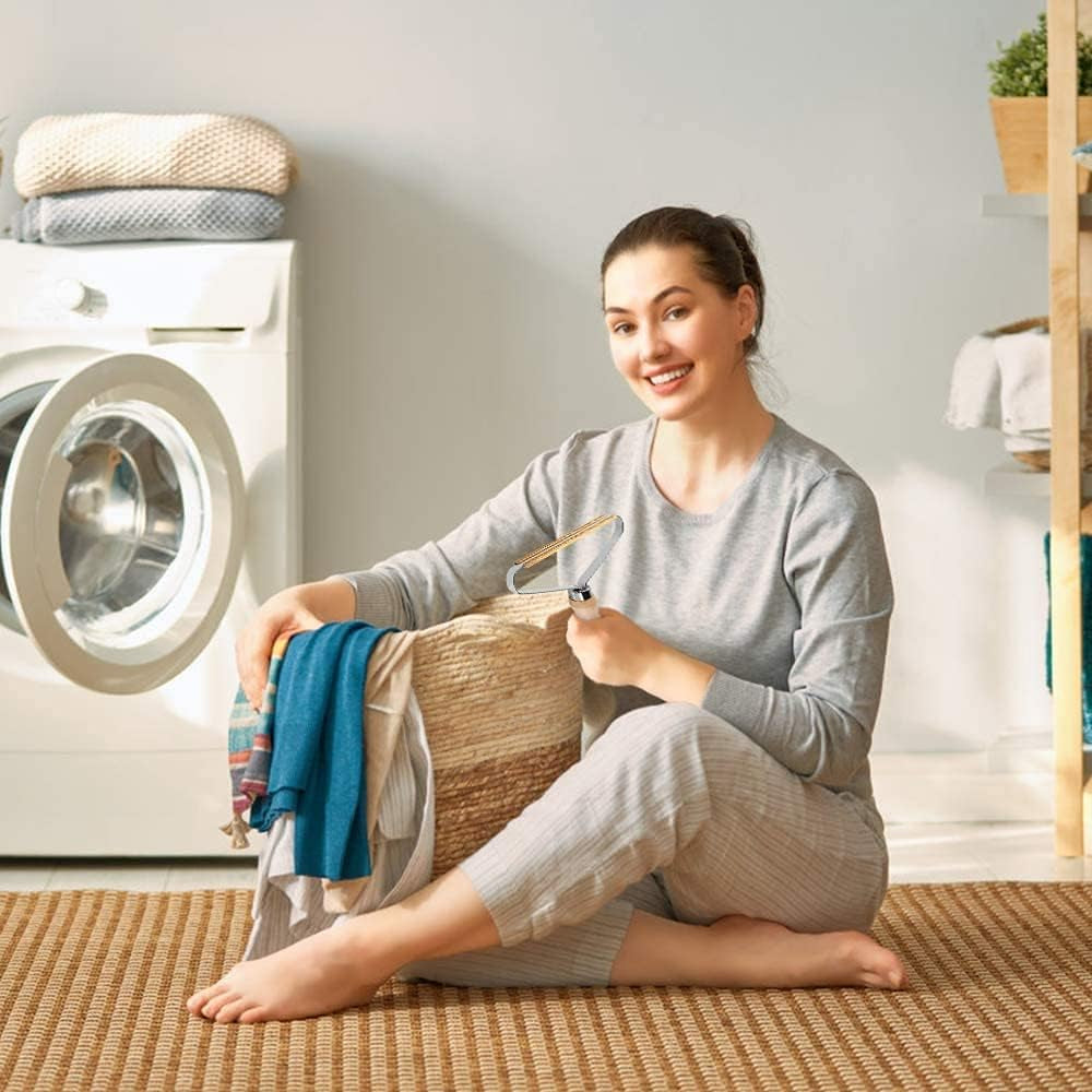 Portable Lint Remover, Lint Roller，Portable Wood Lint Remover，Reusable Double Sided Lint Remover Travel Brush for Removing Lint Hair Dust in Clothes and Furniture(Red)