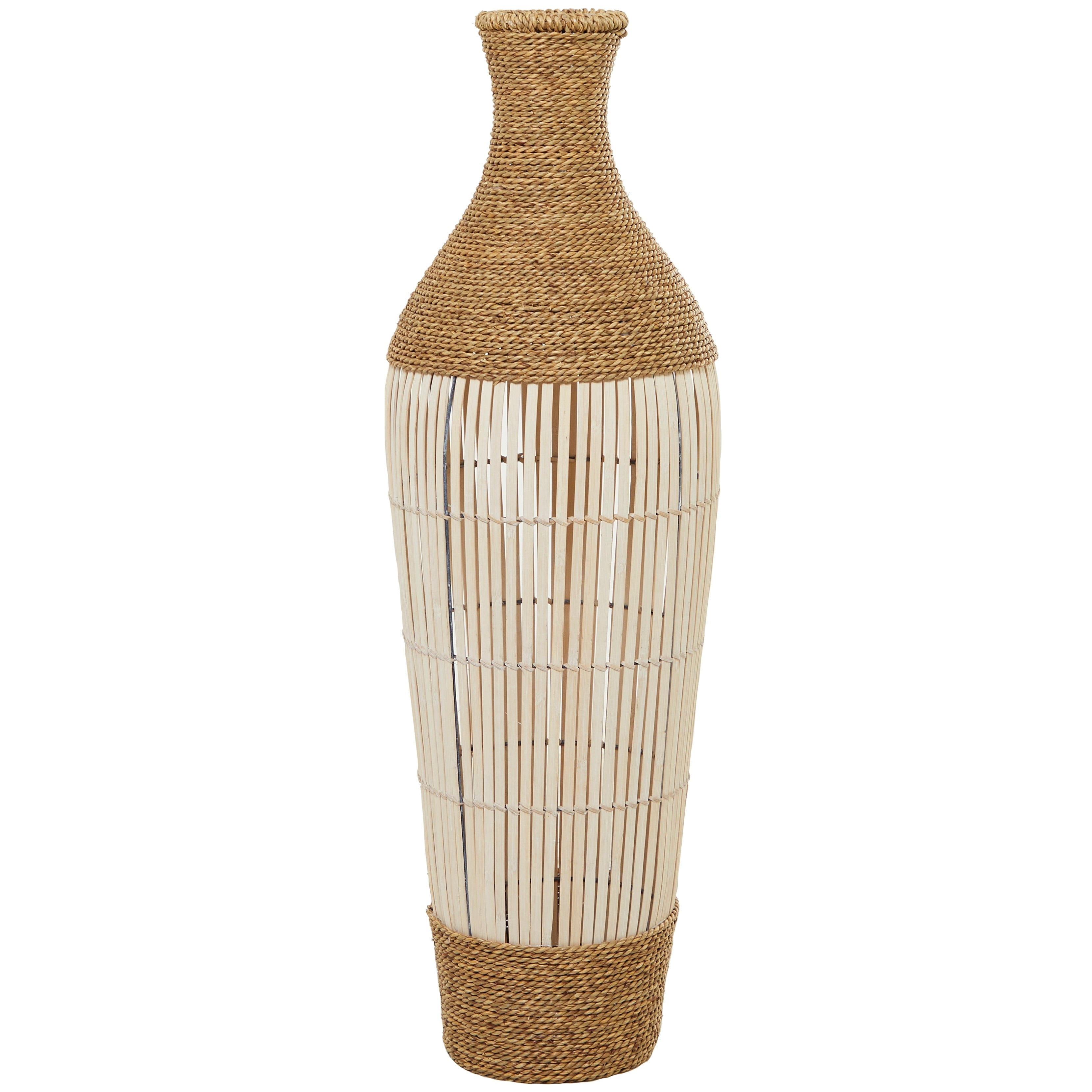 Studio 350 Brown Seagrass Handmade Tall Woven Floor Vase 11"W X 11"L X 32"H - Brown - Line