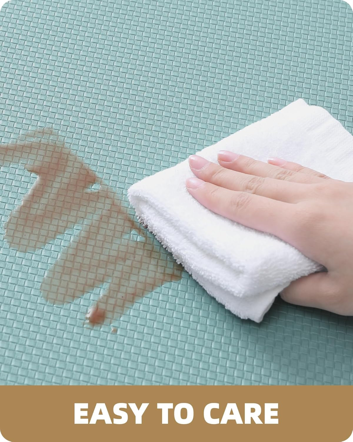 anti Fatigue Cushion Kitchen Mat for Floor -17"X59",Easy Clean, Water & Oil Proof, anti Slip, Foam Rubber Runner Rug for Front Sink Comfort Standing,Teal