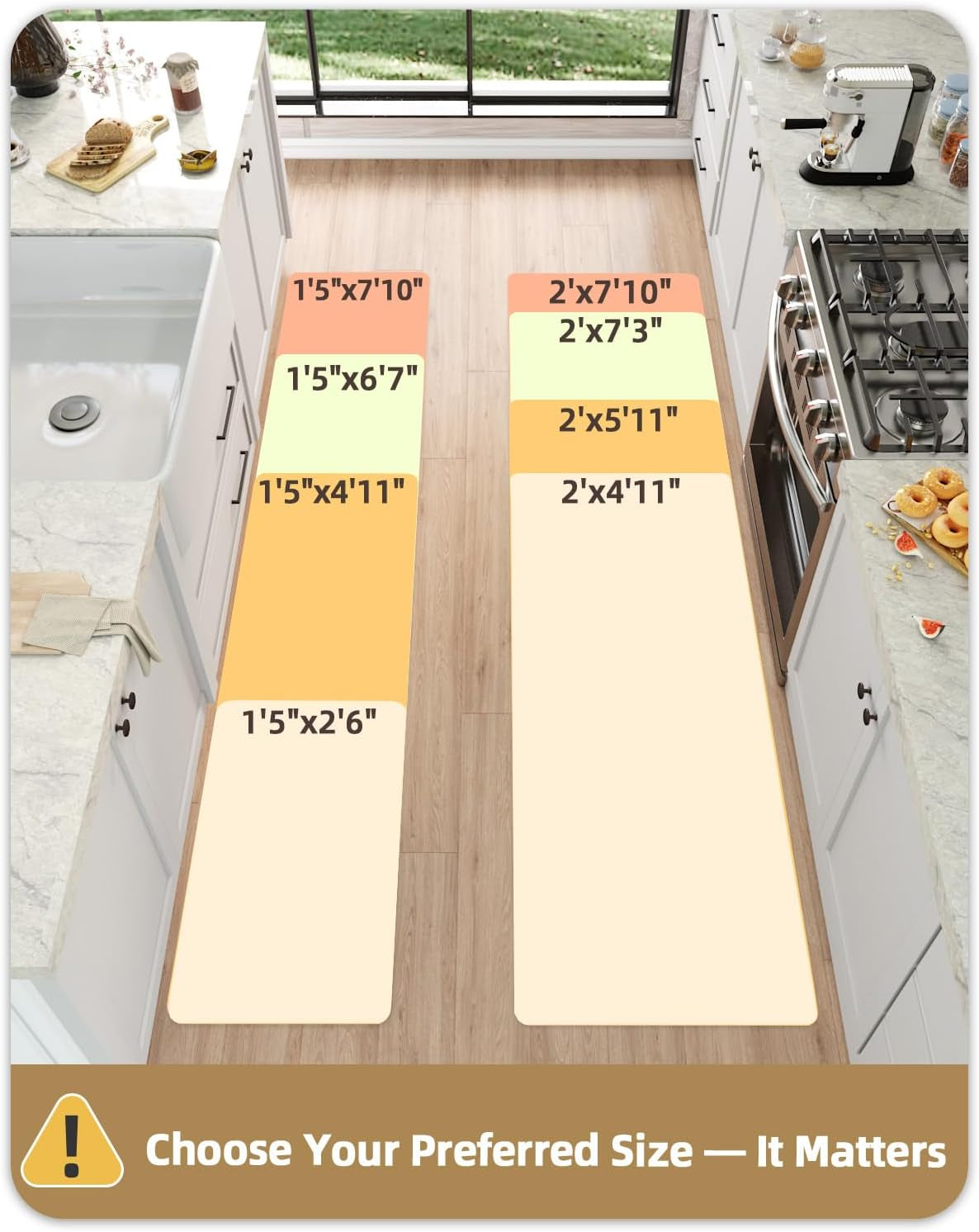 anti Fatigue Cushion Kitchen Mat for Floor -17"X59",Easy Clean, Water & Oil Proof, anti Slip, Foam Rubber Runner Rug for Front Sink Comfort Standing,Teal