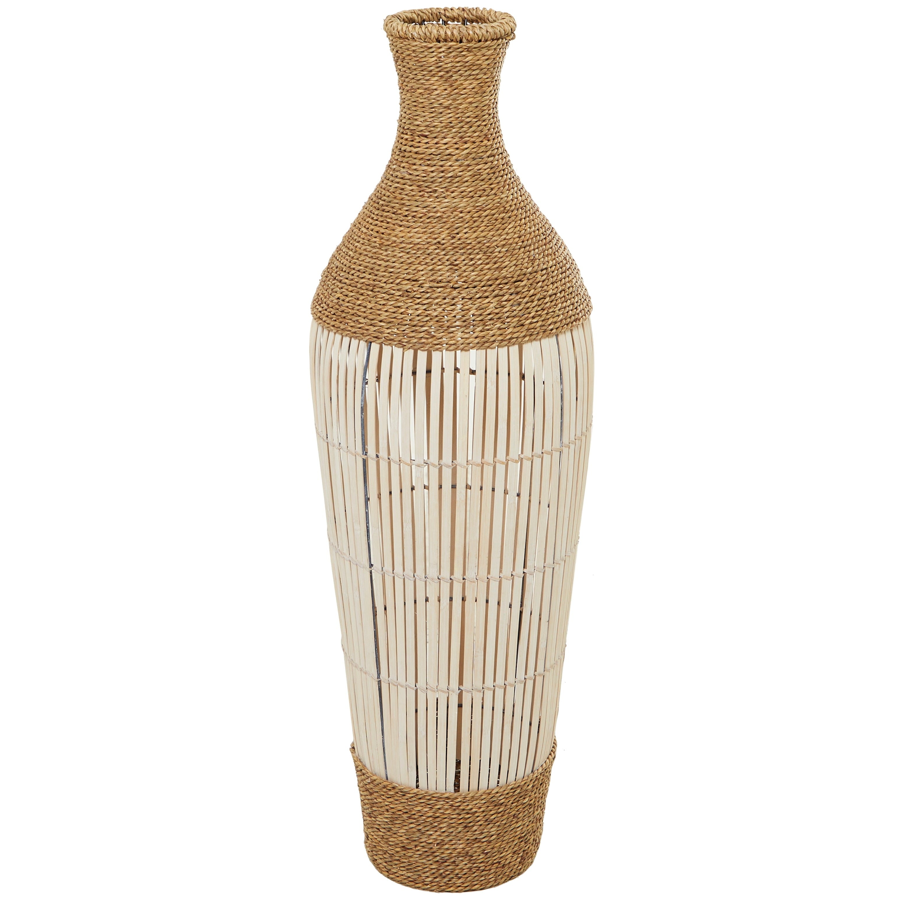 Studio 350 Brown Seagrass Handmade Tall Woven Floor Vase 11"W X 11"L X 32"H - Brown - Line