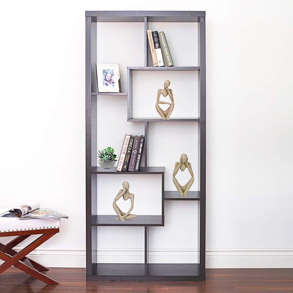 Sandstone Resin Thinker Style Abstract Sculpture Statue Collectible Figurines Home Office Bookshelf Desktop Decor(Sandstone,Left)